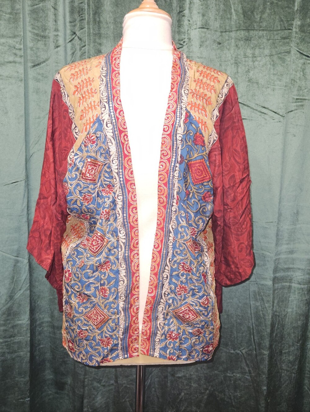 Indie Ella Recycled Silk Saree Patchwork Kimono